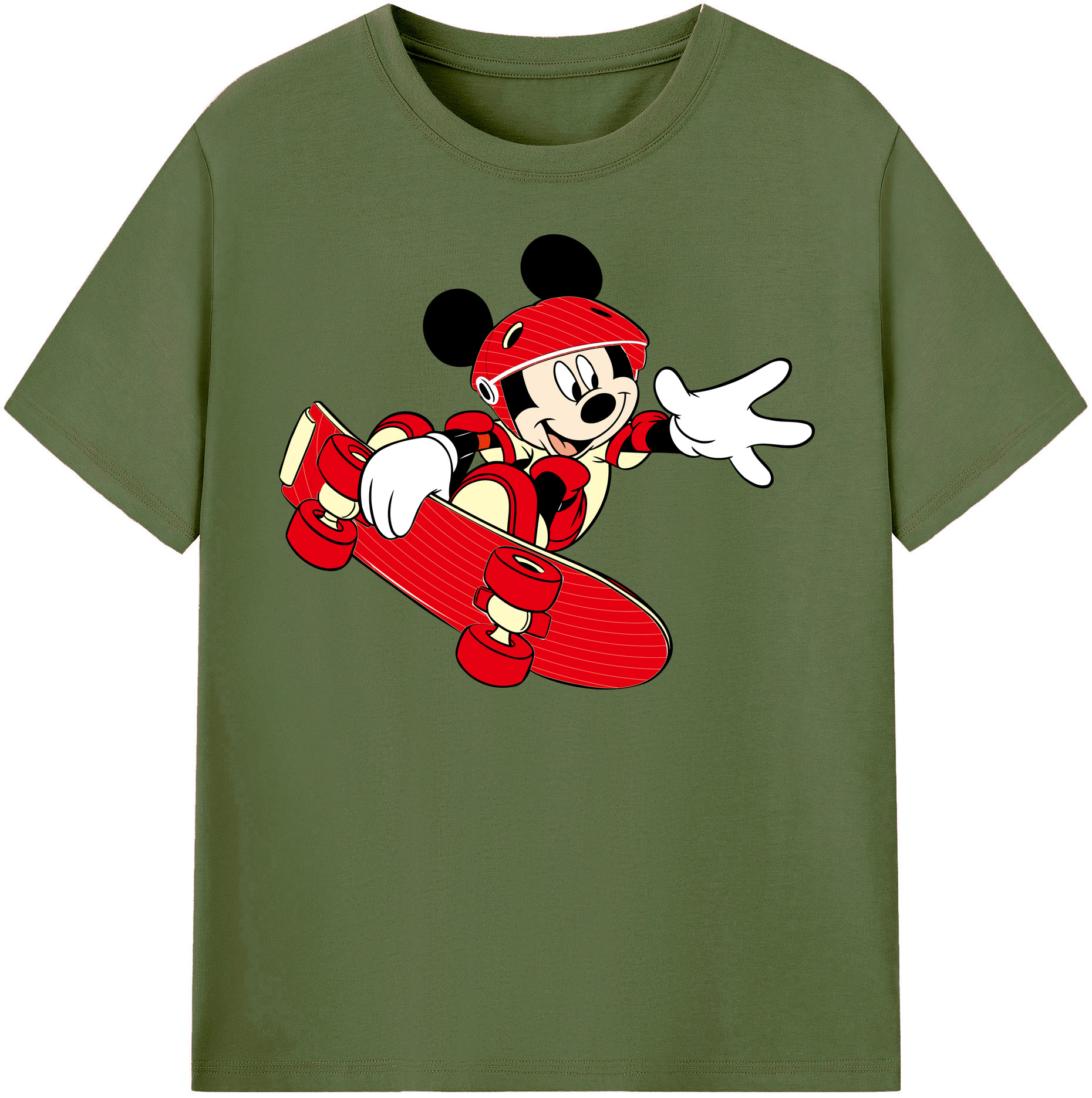 （画像用） ミッキーマウス Mickey Mouse 綿100％半袖Tシャツ（フロントプリント）